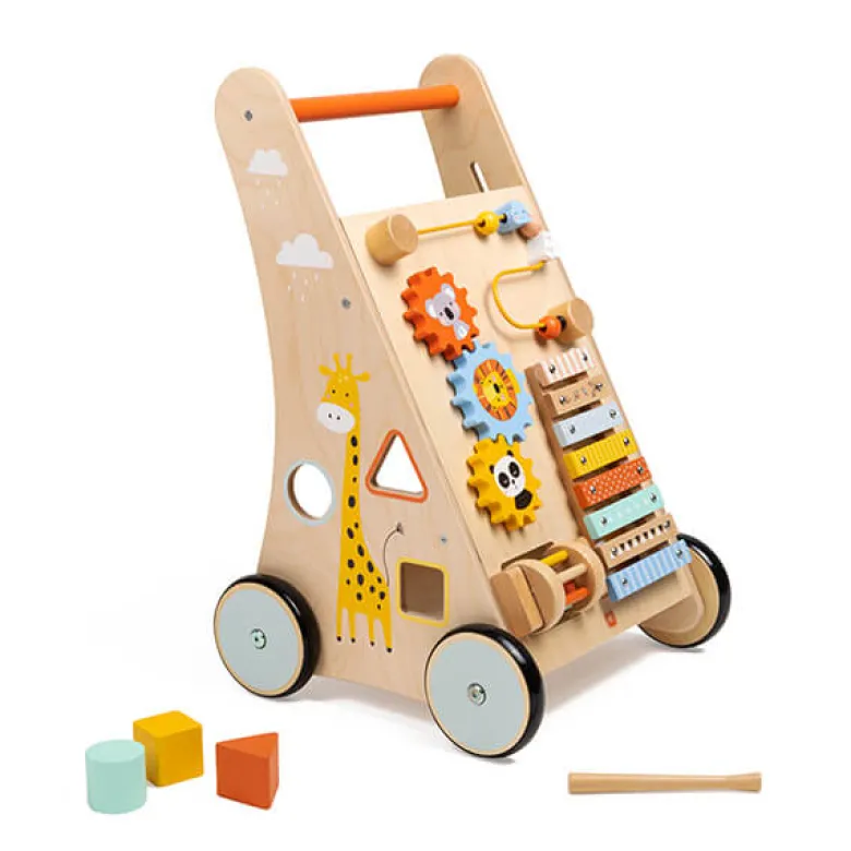 Andador de madera con 6 actividades Wild