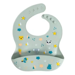 Baberos de silicona para bebés con bolsillos – 2 unidades
