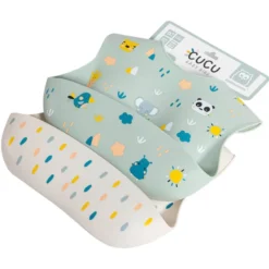 Baberos de silicona para bebés con bolsillos – 2 unidades