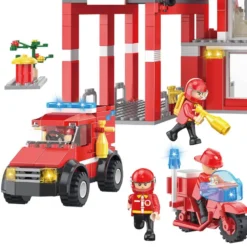 Bloques de construcción estación de bomberos con vehículos de rescate - 827 piezas
