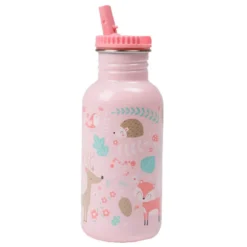 Botella de agua personalizable para niños con diseño de animales del bosque