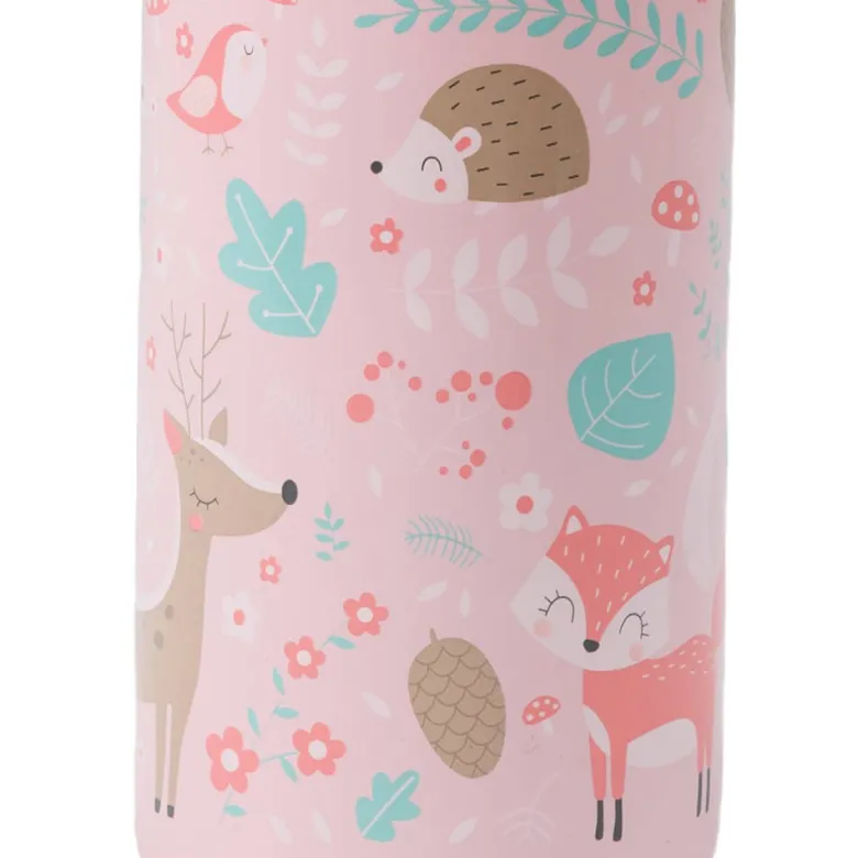 Botella de agua personalizable para niños con diseño de animales del bosque