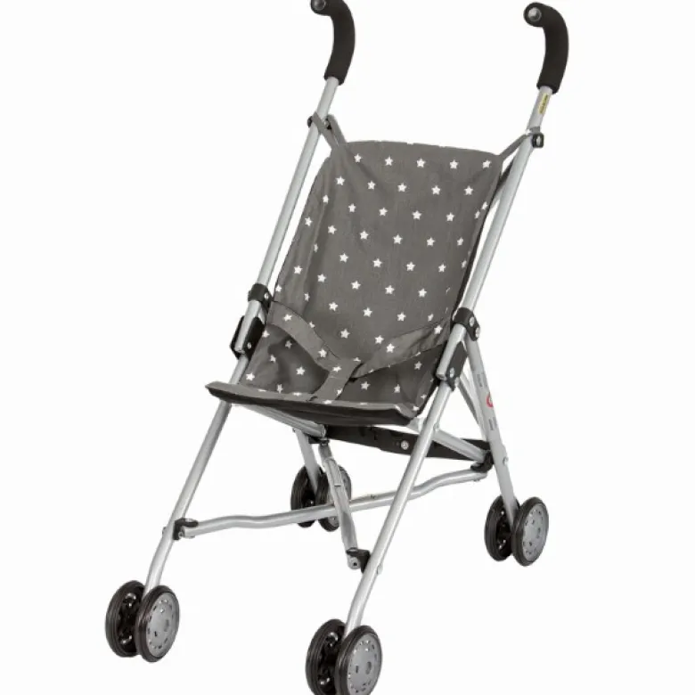 Carrito de muñecas estrellas gris