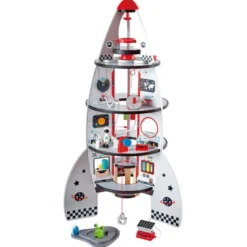 Cohete espacial plateado