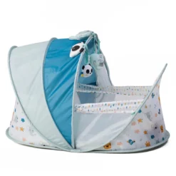 Cuna de viaje plegable con mosquitera y 3 muñecos – Cucú Travel Bed