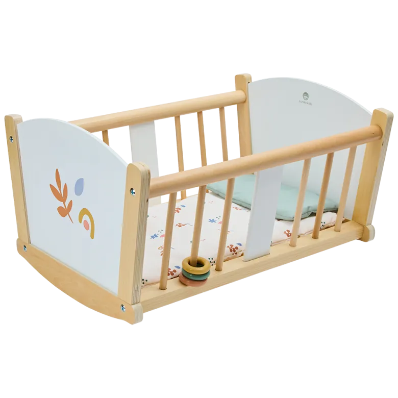 Cuna mecedora de madera