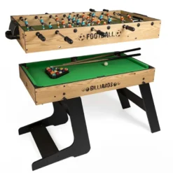 Futbolín y billar plegable 2 en 1