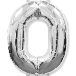 Globo plata en forma de número 0