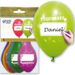 6 globos Felicidades personalizables