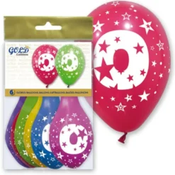 6 globos número 0