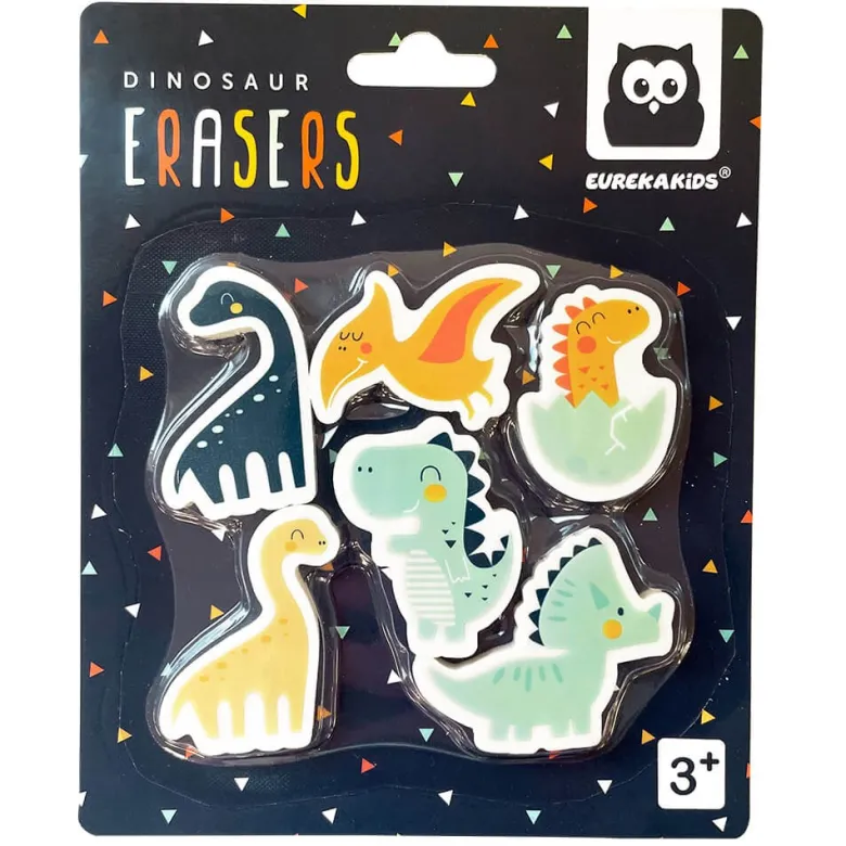 Gomas de borrar – conjunto 5 unidades con forma de dinosaurios