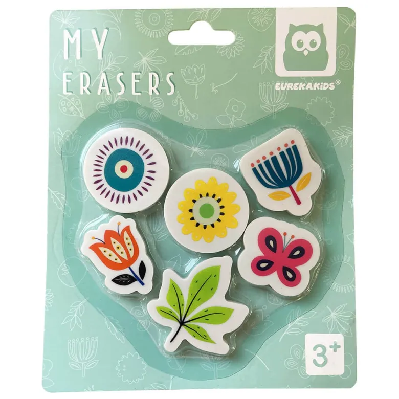 Gomas de borrar – conjunto 5 unidades con forma de flores