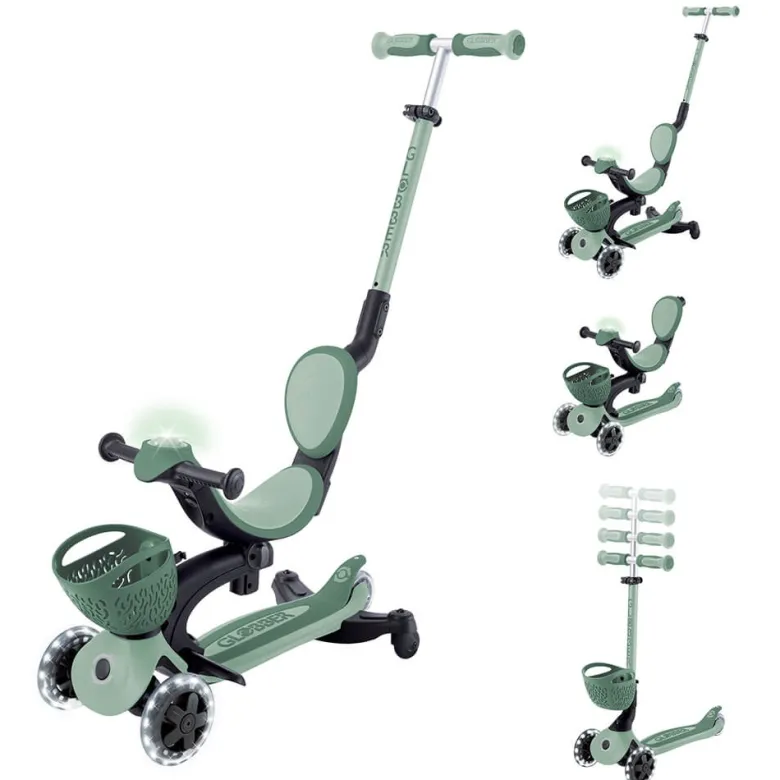 Go Up Baby Lights 360 – Patinete Evolutivo con Luces (Sage/Oliva)