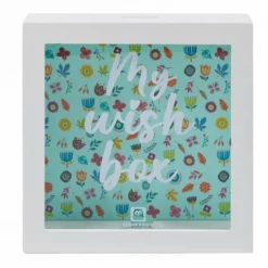 Hucha infantil transparente con estampado de flores – My Wish Box