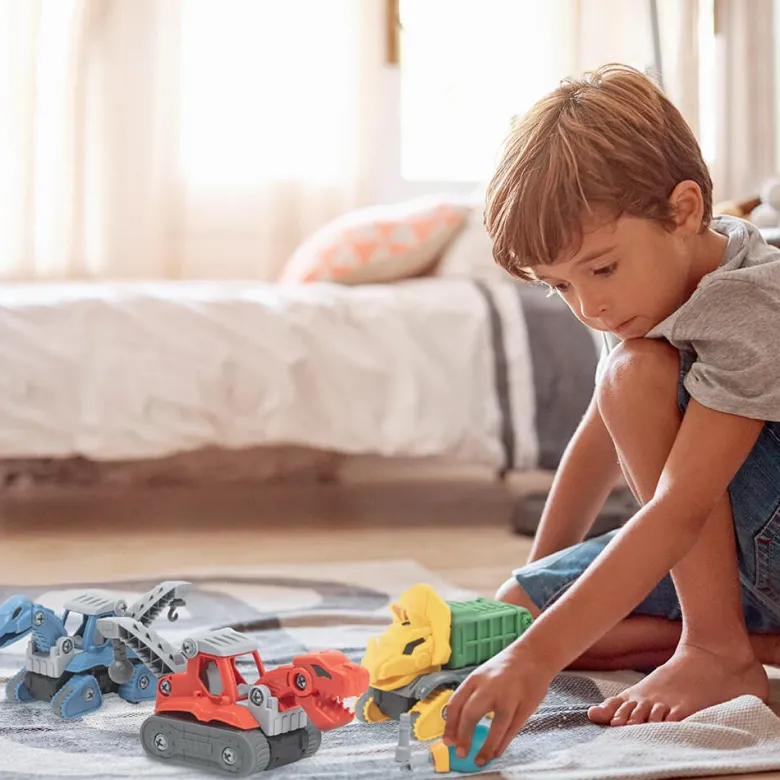 Juego de construcción camión volquete dinosaurio – Green Dino
