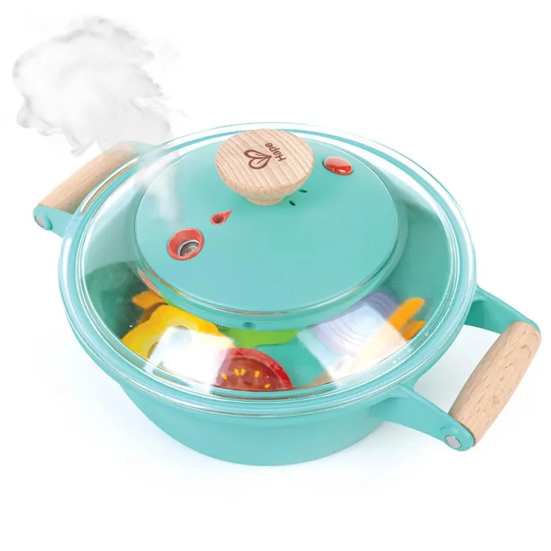 Juego para cocinar al vapor con comida y accesorios