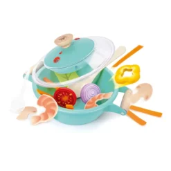 Juego para cocinar al vapor con comida y accesorios