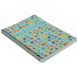 Libreta A5 pautada con diseño de flores