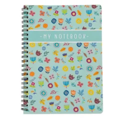 Libreta A5 pautada con diseño de flores