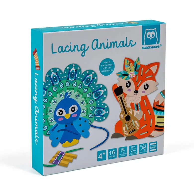 Láminas para trazar con hilos de colores – Lacing Animals