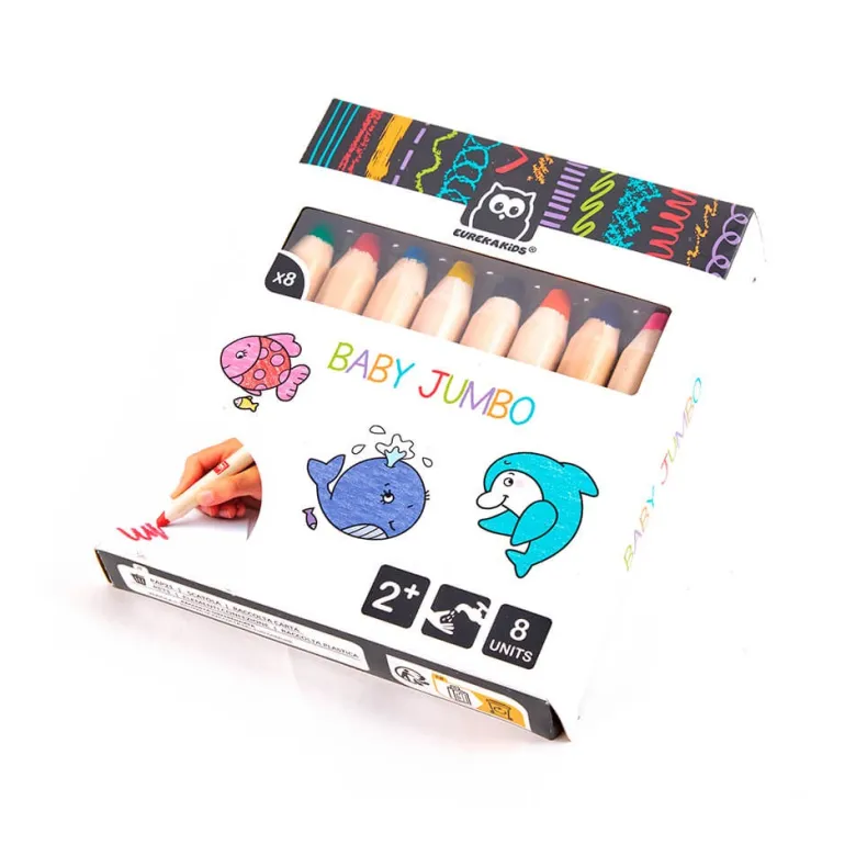 8 lápices gruesos de colores - Baby Jumbo
