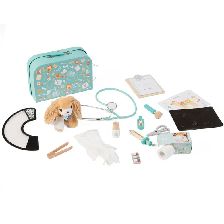 Maletín profesional de juguete con 14 accesorios - Veterinario