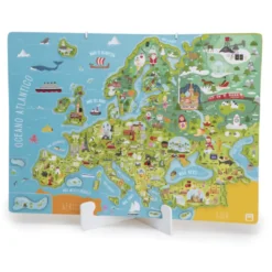 Mapa europeo magnético de madera italiano