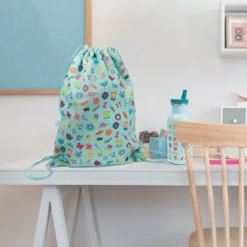 Mochila de cuerdas y mochila saco infantil con estampado de flores