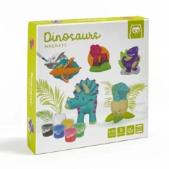 Moldea y pinta imanes de dinosaurios