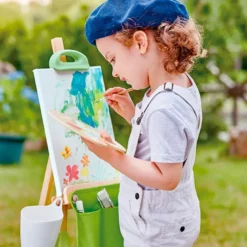 Paleta artística de madera con 6 pinceles