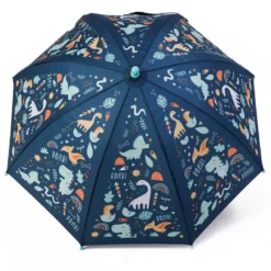 Paraguas infantil azul con estampado de dinosaurios