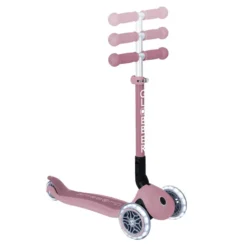 Patinete ecológico, plegable y con luces Junior – Rosa
