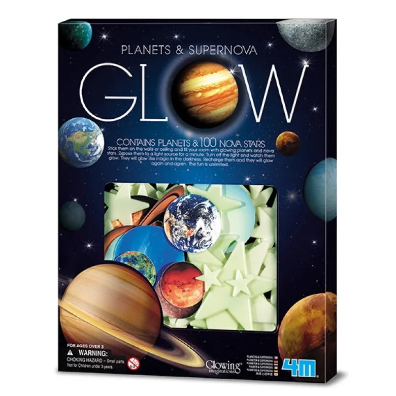 Pegatinas brillantes de planetas y estrellas para decorar - 100 piezas