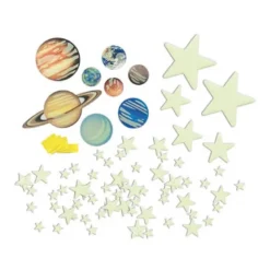 Pegatinas brillantes de planetas y estrellas para decorar - 100 piezas