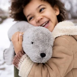 Peluche y almohada calentable – Foca Grande Gris