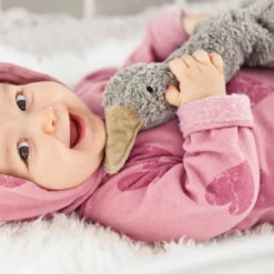 Peluche y almohada calentable – Ganso Pequeño Gris