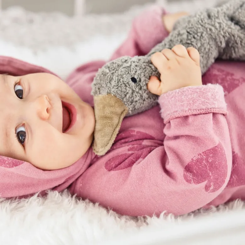Peluche y almohada calentable – Ganso Pequeño Gris
