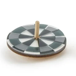 Peonza de madera con patrón bicolor