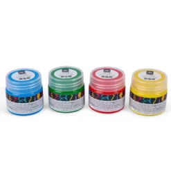 Pintura de dedos de 4 colores - azul, amarillo, verde y rojo