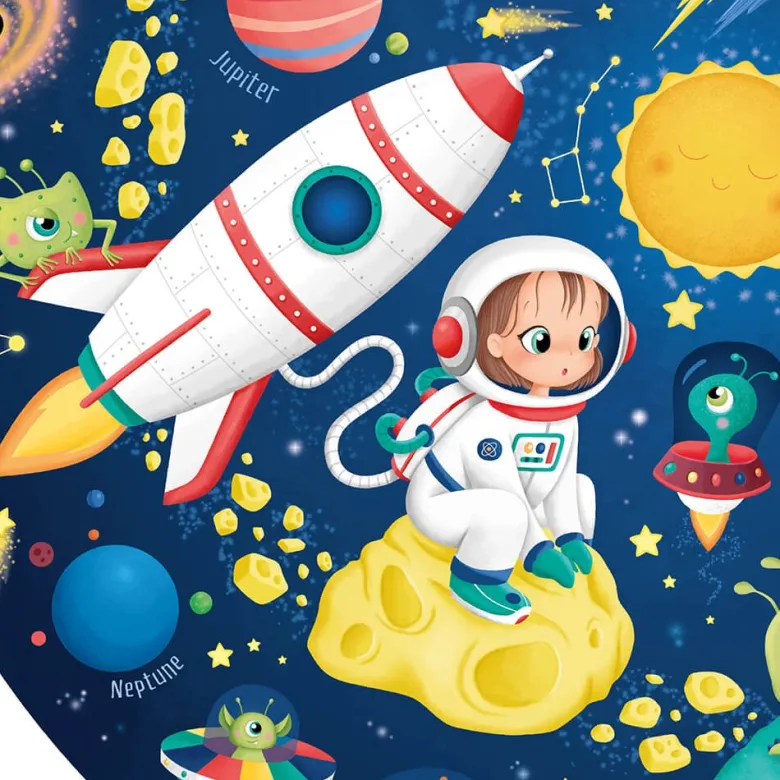 Puzle esférico gigante de 100 piezas que brilla en la oscuridad – Solar System Adventure