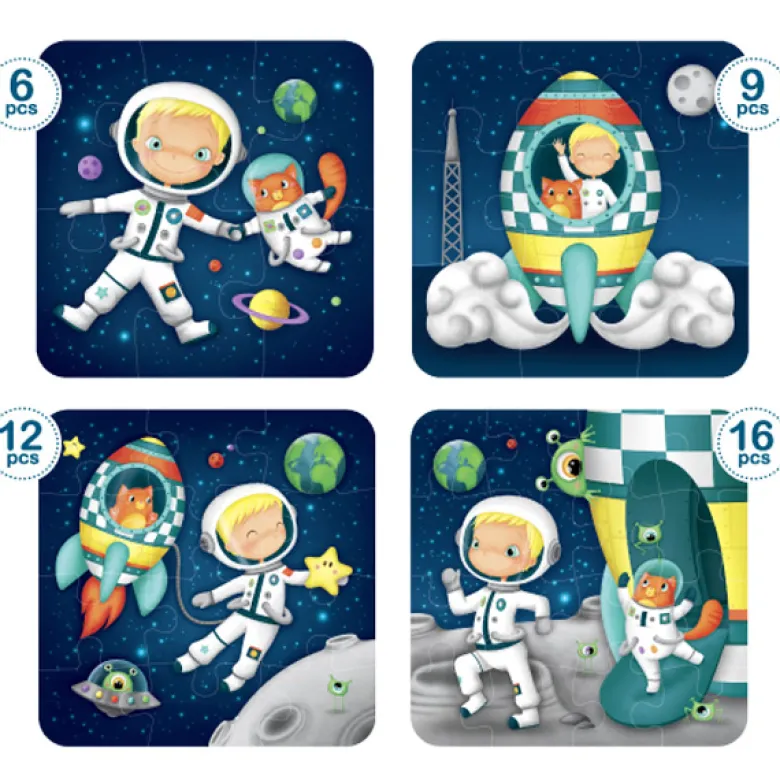 Puzle evolutivo Astronauta 4 en 1