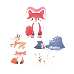 Puzle evolutivo 4 en 1 de 18 piezas - Animales del bosque