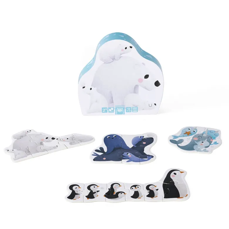 Puzle evolutivo 4 en 1 de 18 piezas - Animales polares