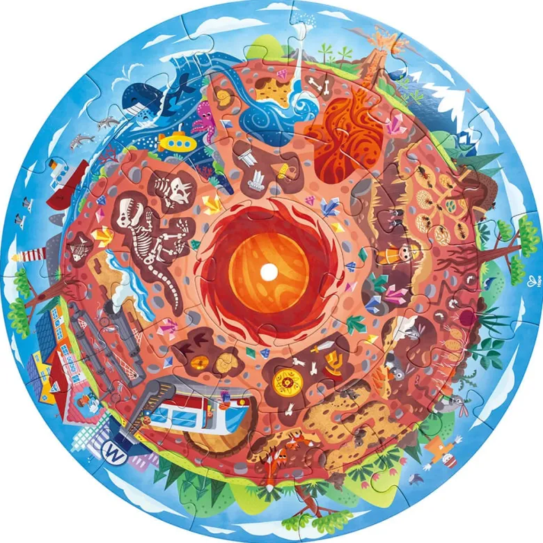 Puzle gigante circular iluminado de 36 piezas – Bajo tierra