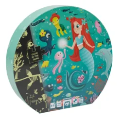 Puzle gigante de 100 piezas que brilla en la oscuridad – Mermaid Treasure