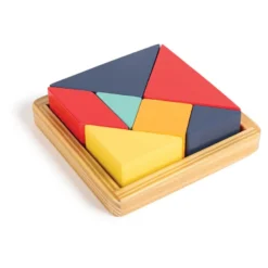 Puzle y encajable de madera Montessori 2 en 1
