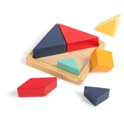 Puzle y encajable de madera Montessori 2 en 1