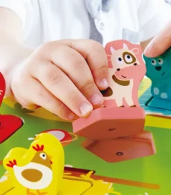 Puzzle encajable sonidos granja