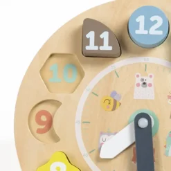 Reloj encajable de madera con tarjetas para aprender las horas
