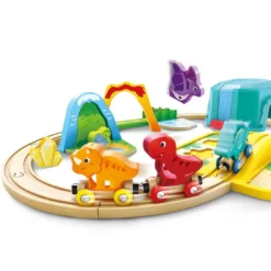 Set de Juego Tren de Dinosaurios con Cubo